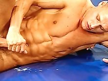 Wrestling jock play with eachothers cocks